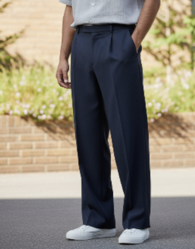Belavroo Classic Tailored Wide-Leg Trousers