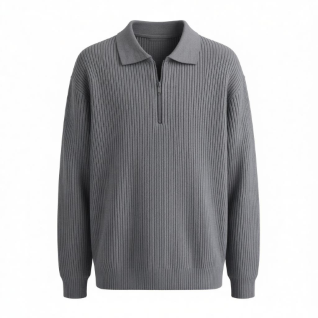 BELAVROO Heritage Ribbed Polo Knit
