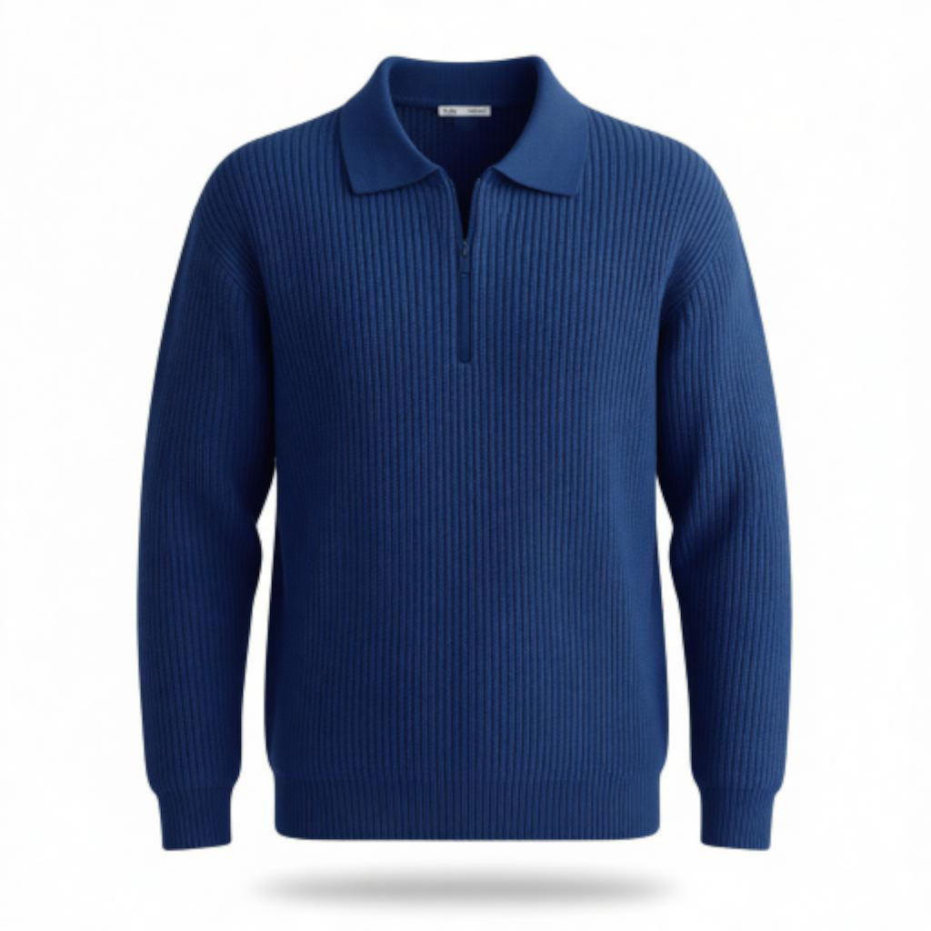 BELAVROO Heritage Ribbed Polo Knit